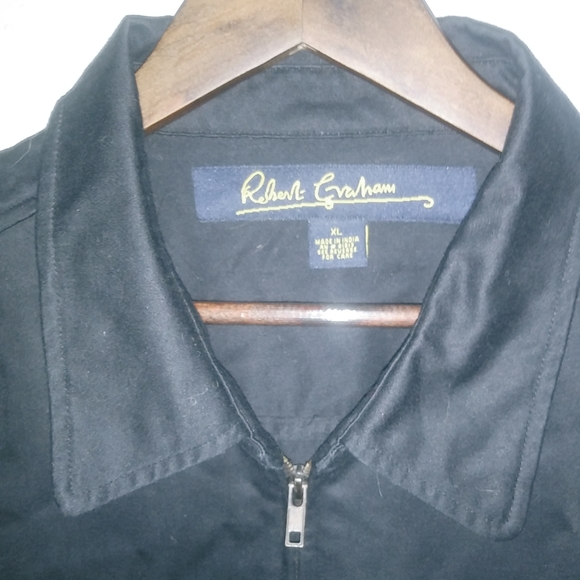 Robert Graham XL Mens Jacket Cotton Zip Front Pocketed Outerwear in Black - Picture 7 of 8